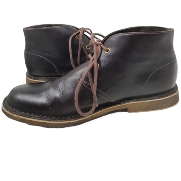 UGG LEIGHTON BROWN LEATHER CHUKKA LACE UP BOOTS SIZE 8 main image 12